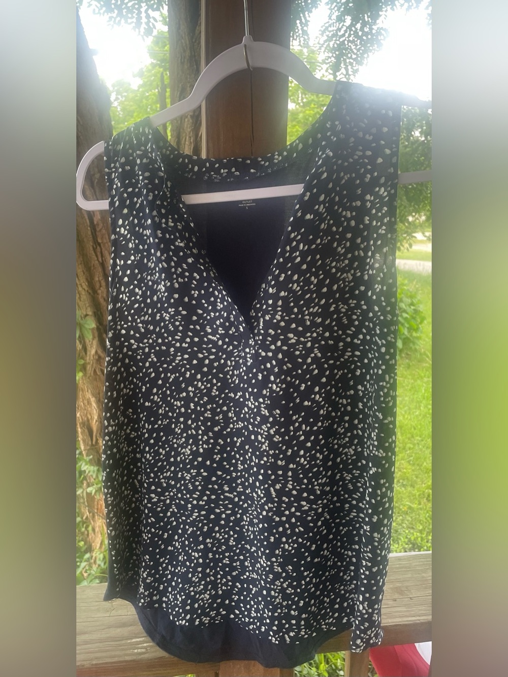 LOFT Blue Printed Sleeveless Top